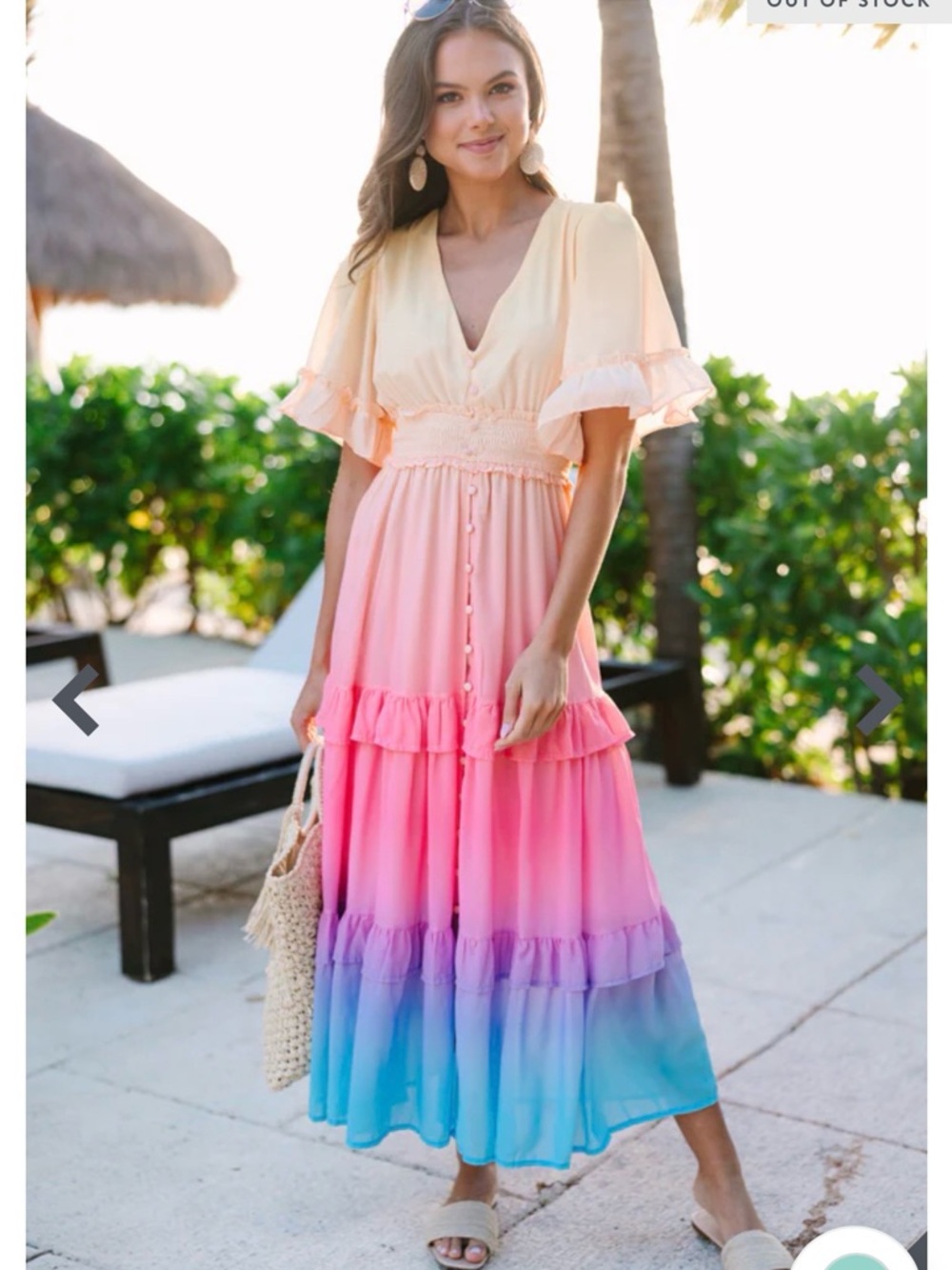 Into The Sunset Pink Ombre Midi Dress by Aura Barbiecore Girlhoodcore - Picture 3 of 8